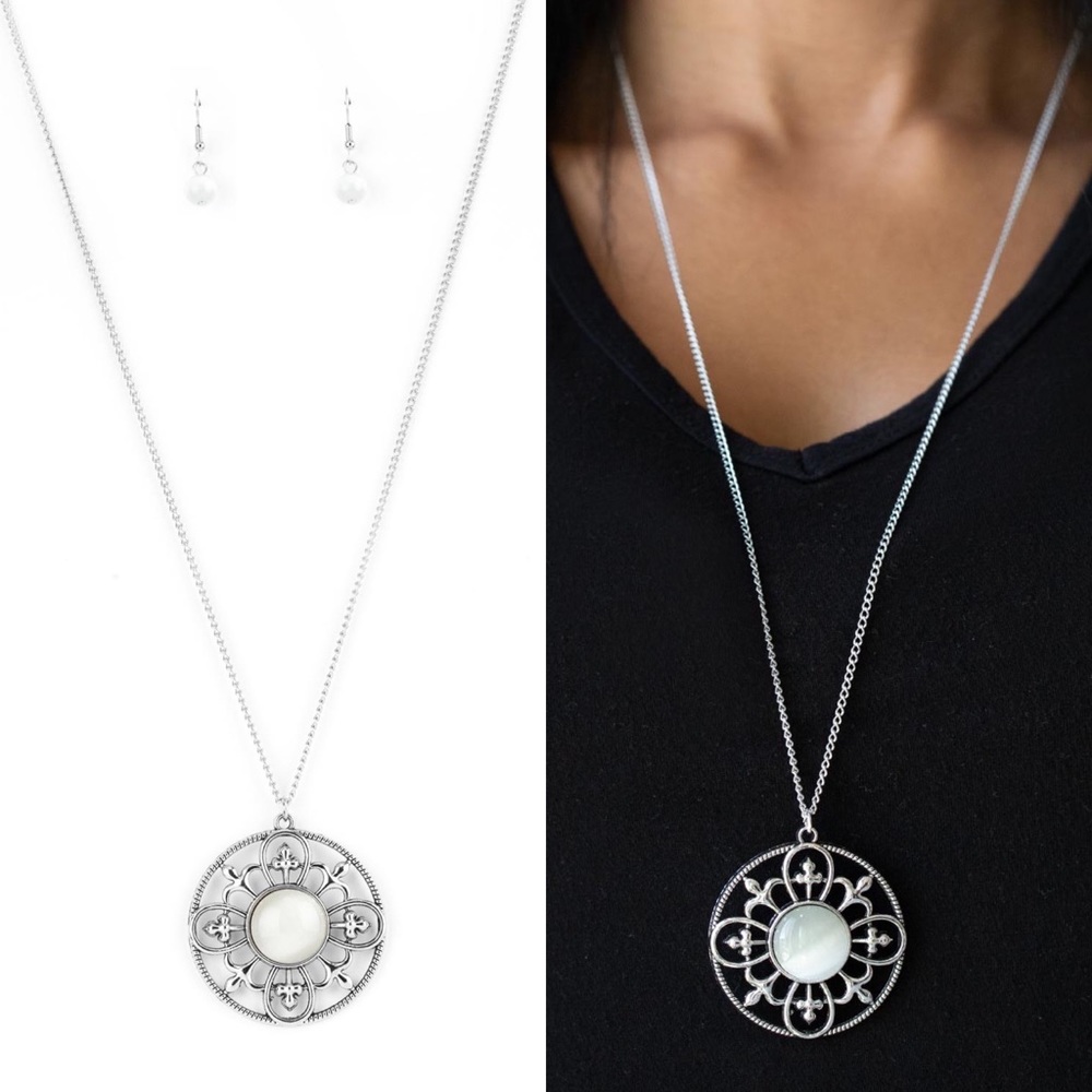 White Moon Stone Necklace